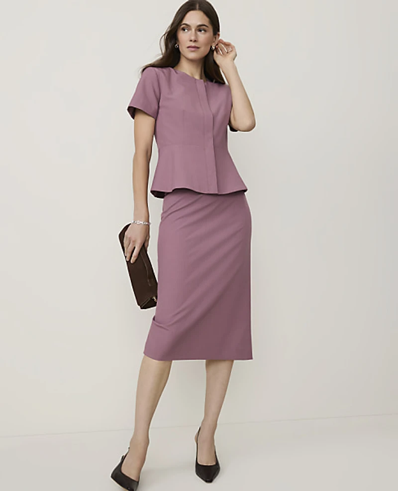 Ann Taylor The Petite Pencil Skirt Bi-Stretch Stormy Mauve Women's