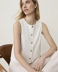 Ann Taylor Button Patch Pocket Top Women's