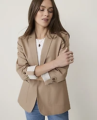 Ann Taylor Petite Weekend Roll Sleeve Blazer Women's