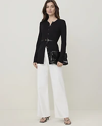 Ann Taylor Petite Weekend Wide-Leg Jean Ivory Women's