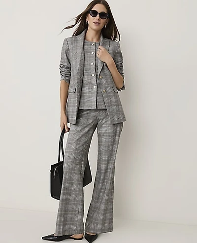 Ann Taylor The Petite Jayne Trouser Plaid Blue Women's