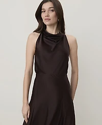 Ann Taylor Satin Cowl Neck Halter Top Women's