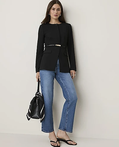 Ann Taylor The Petite Straight Jean Classic Mid Wash Women's