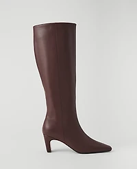 Ann Taylor Leather Skinny Heel Tall Boot Russet Brown Women's