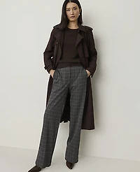 Ann Taylor The Plaid Straight Pant Multi Brown With Blue Women's