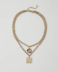 Ann Taylor Layered Pendant Necklace Goldtone Women's