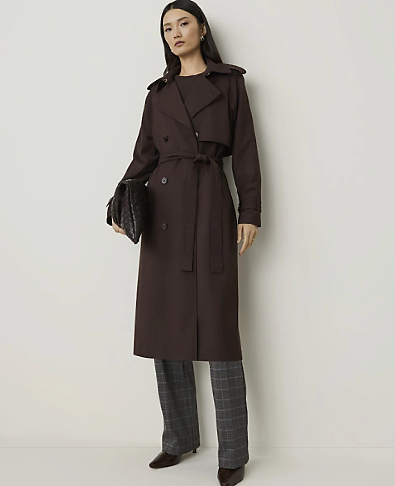 Ann Taylor Modern Trench Coat French Mocha Women's