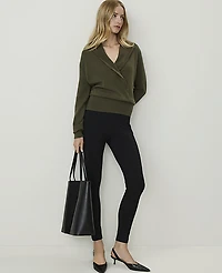 Ann Taylor Petite Seamed Side Zip Legging Black Women's