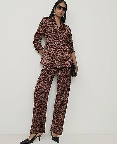 Ann Taylor The Pleated Animal Print Pant Brown Women's