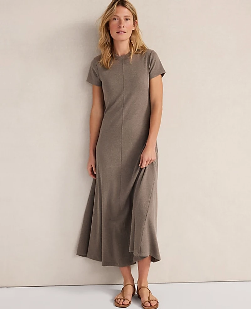 Ann Taylor Haven Well Within Organic Cotton Rib Knit Maxi Dress Brown Women's