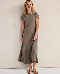 Ann Taylor Haven Well Within Organic Cotton Rib Knit Maxi Dress Brown Women's