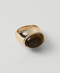 Ann Taylor Oval Topaz Ring Goldtone Women's