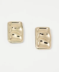 Ann Taylor Textured Rectangle Stud Earrings Goldtone Women's
