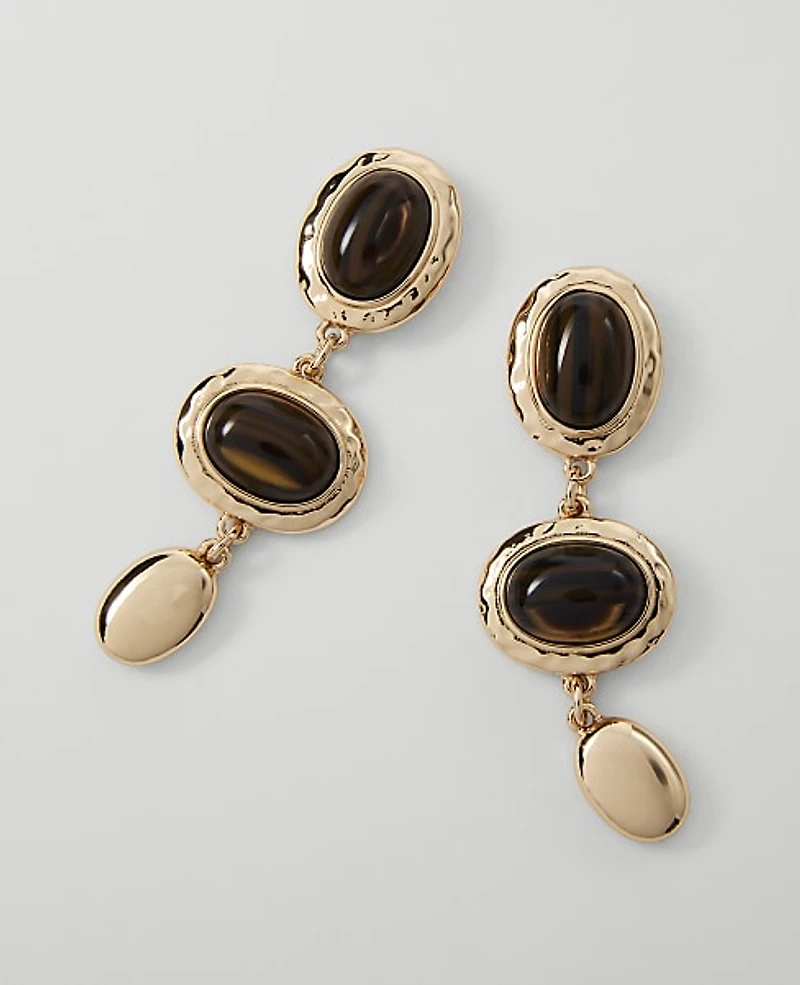 Ann Taylor Triple Topaz Drop Earrings Rich Merlot Women's