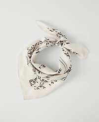 Ann Taylor Floral Silk Scarf Sea Pearl Women's
