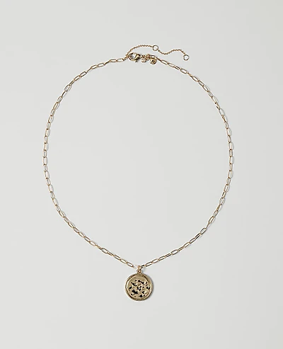 Ann Taylor Textured Pendant Necklace Goldtone Women's