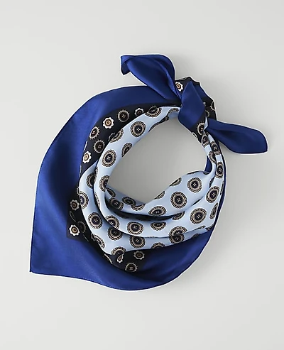 Ann Taylor Geo Print Silk Scarf Night Sky Women's