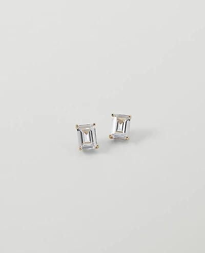 Ann Taylor Emerald Stud Earrings Goldtone Women's