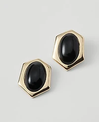 Ann Taylor Sculptural Stone Stud Earrings Goldtone Women's