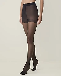 Ann Taylor Lurex High Waist Control Top Tights Size Large Black Women's