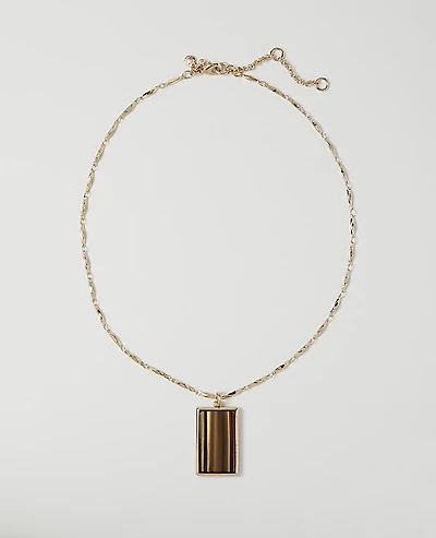 Ann Taylor Topaz Pendant Necklace Goldtone Women's