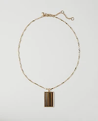 Ann Taylor Topaz Pendant Necklace Goldtone Women's
