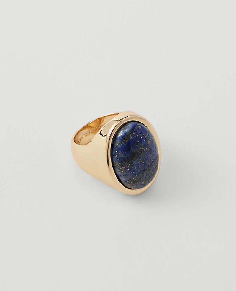 Ann Taylor Oval Lapis Ring Goldtone Women's