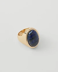 Ann Taylor Oval Lapis Ring Goldtone Women's