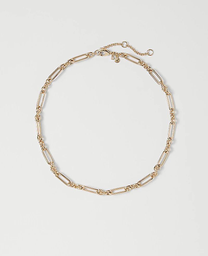 Ann Taylor Paperclip Chain Necklace Goldtone Women's