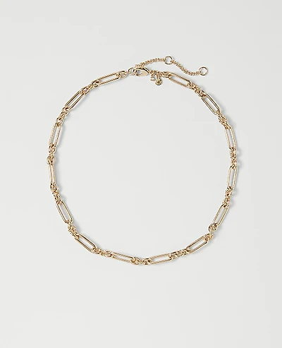 Ann Taylor Paperclip Chain Necklace Goldtone Women's