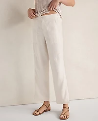Ann Taylor Haven Well Within Heavyweight Linen Wide Leg Pants Ivory Women's
