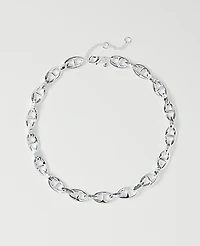 Ann Taylor Chain Link Necklace Silvertone Women's
