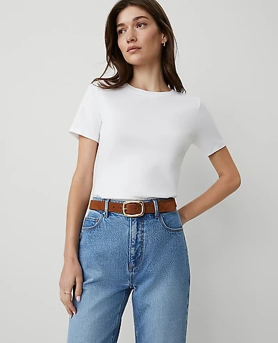 Ann Taylor Petite Weekend Crew Neck T-Shirt Women's