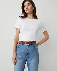 Ann Taylor Petite Weekend Crew Neck T-Shirt Women's