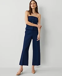 Ann Taylor The Wide-Leg Cropped Pant in Fluid Crepe Size 6 Pure Sapphire Women's