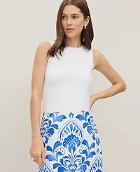 Ann Taylor Crew Neck Shell Top White Women's