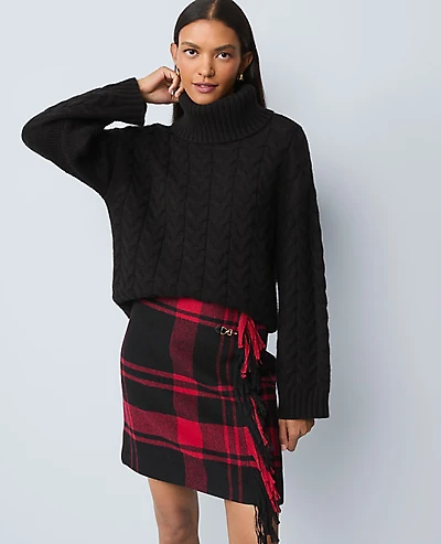 Ann Taylor Weekend Cable Turtleneck Sweater Women's