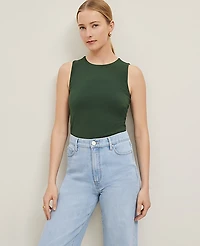 Ann Taylor Petite Crew Neck Shell Top Cypress Tree Women's