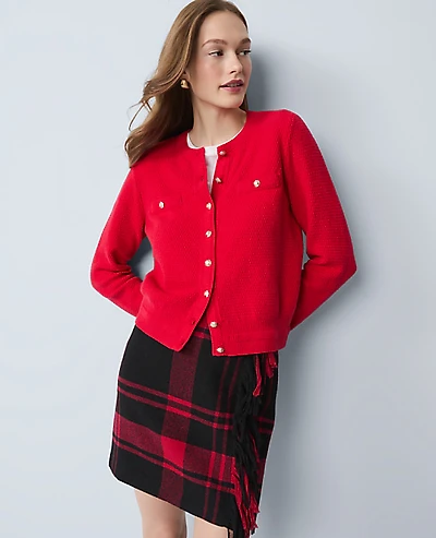 Ann Taylor Textured Cardigan Women's