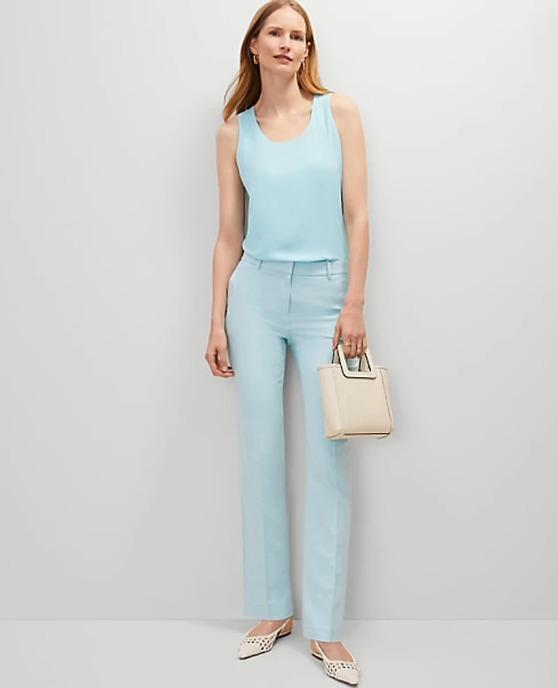 Ann Taylor The Sophia Pant in Textured Drape Size 6 Gulf Stream Blue Women's