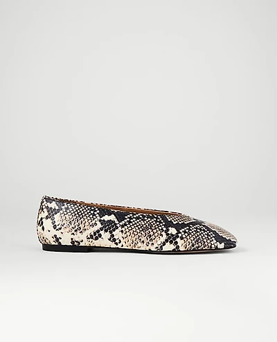 Ann Taylor Snake Ballet Flat Size 9 Black Women's
