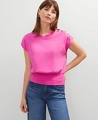 Ann Taylor Petite Shoulder Button Top Size XS Rose Violet Women's