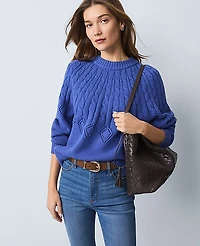 Ann Taylor Weekend Mixed Stitch Sweater Women's