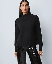 Ann Taylor Ribbed Mock Neck Sweater Women's