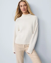 Ann Taylor Ribbed Mock Neck Sweater Women's