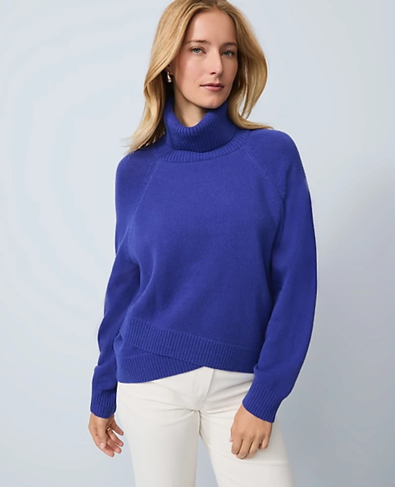 Ann Taylor Crossover Turtleneck Sweater Women's