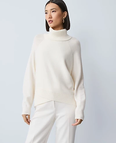 Ann Taylor Crossover Turtleneck Sweater Women's