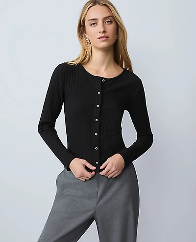 Ann Taylor Weekend Crew Neck Cardigan Women's