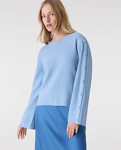 Ann Taylor Button Ribbed Sweater Women's