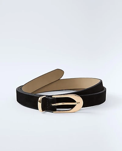 Ann Taylor Suede Oval Buckle Belt Women's
